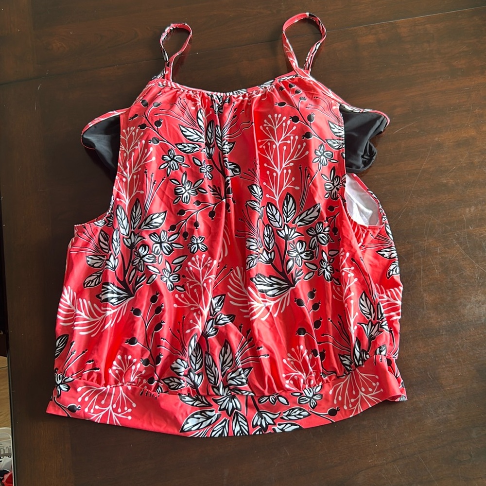 Orange and black swim top  Size 20W
